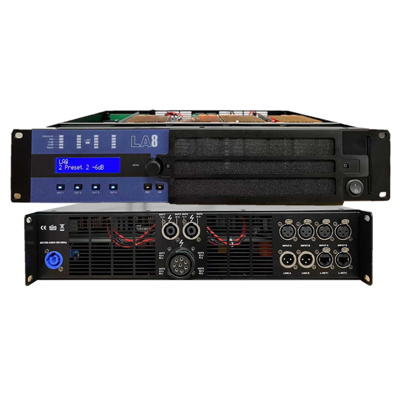 LA8 4 x1500w 8Ohm digital power amplifier with DSP